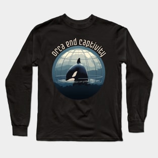 orca end captivity, animal rescuer, animal rights, gift present ideas Long Sleeve T-Shirt